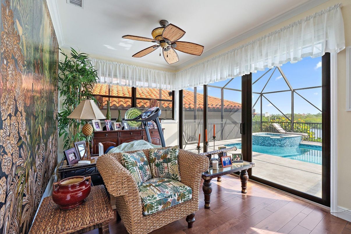 Glass Ceilings, Interior, Pool, Sun Room, Wood Texture Flooring