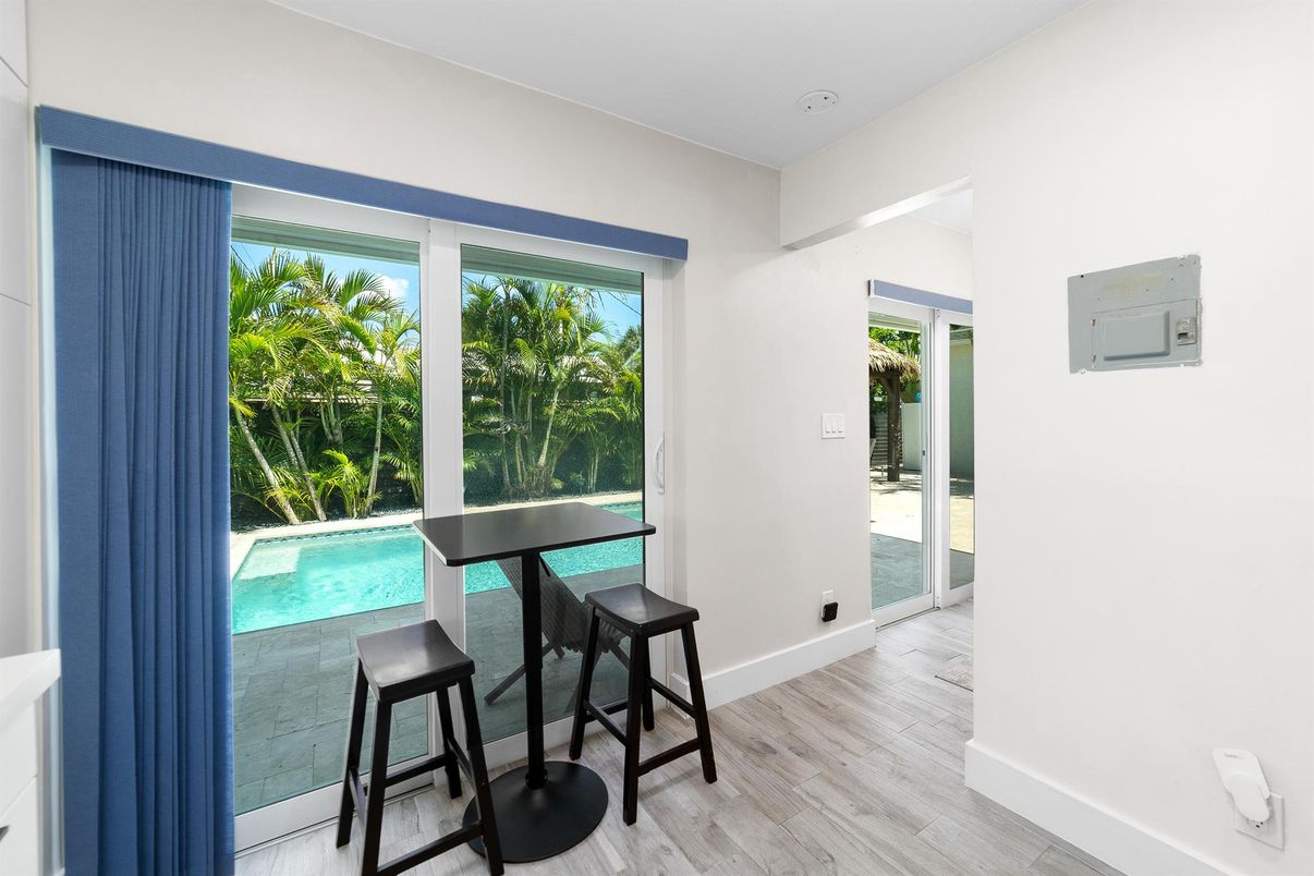 Interior, Pool, Recessed Lighting, Wood Texture Flooring