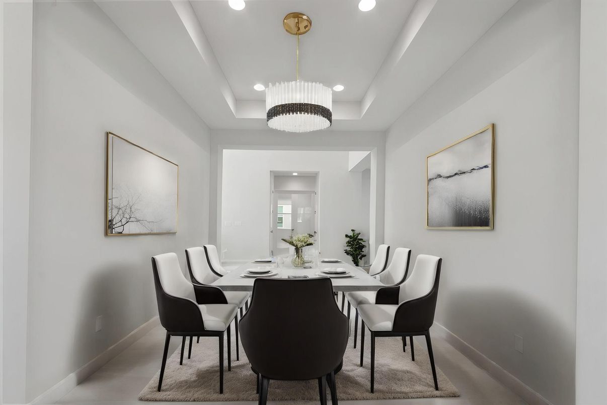 Chandelier, Dining room, Interior, Recessed Lighting