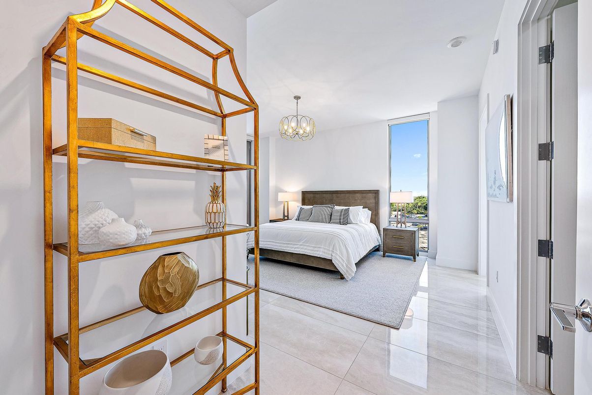 Bedroom, Chandelier, Interior