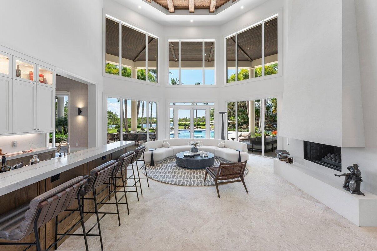 Fireplace, Interior, Living room, Recessed Lighting