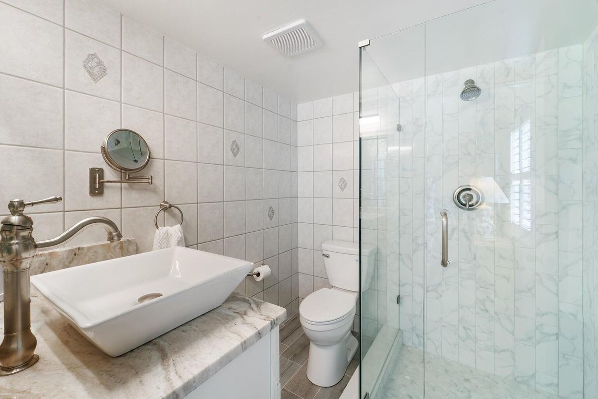 Bathroom, Glass Shower, Interior, Marble Walls