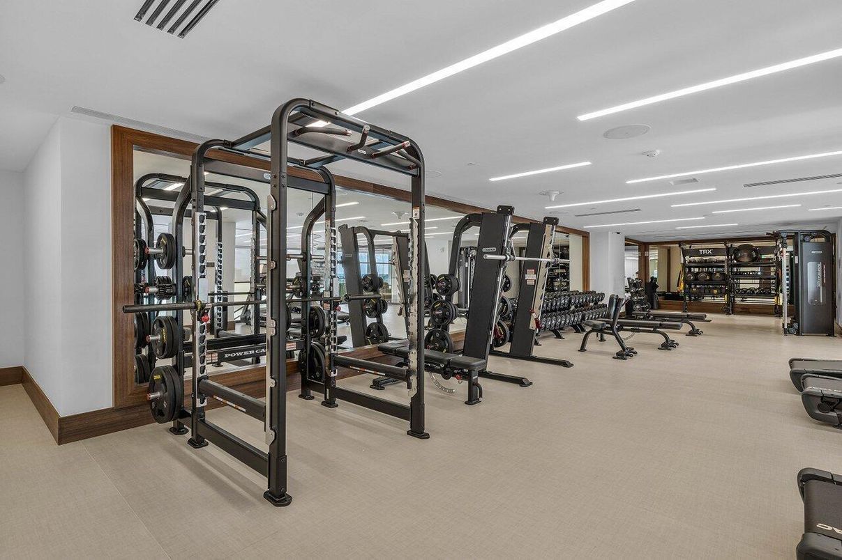Fitness Equipment, Gym, Interior, Recessed Lighting