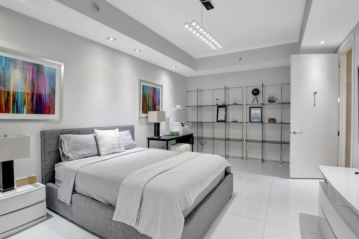 Bedroom, Interior, Pendant Lights, Recessed Lighting