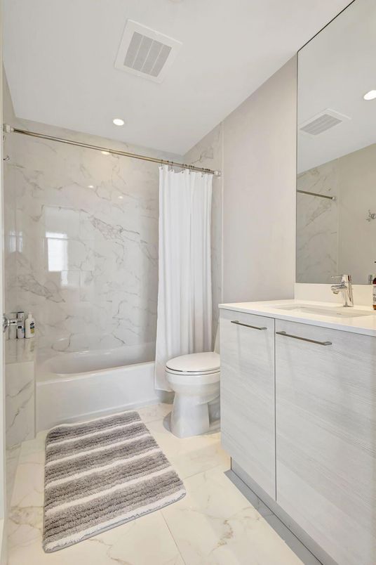 Bathroom, Interior, Marble, Marble Walls, Recessed Lighting