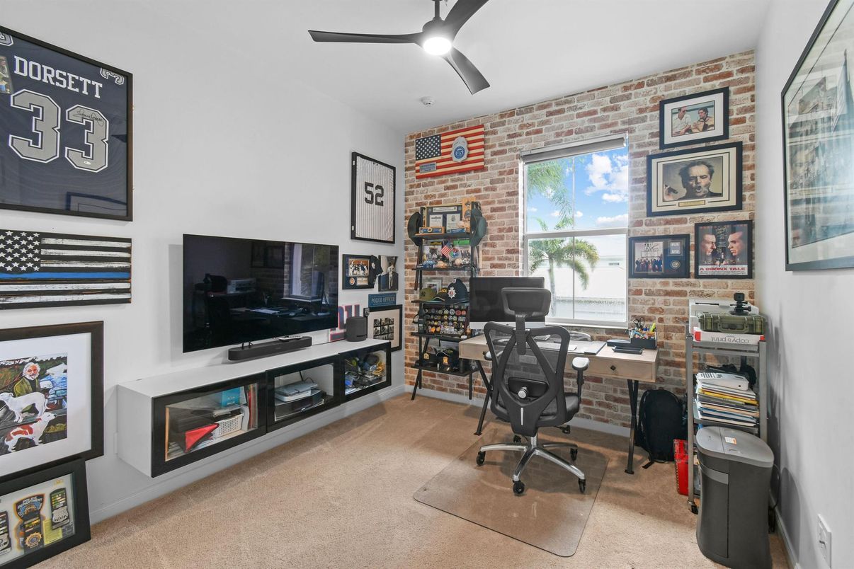 Home Office, Interior, Stone Walls