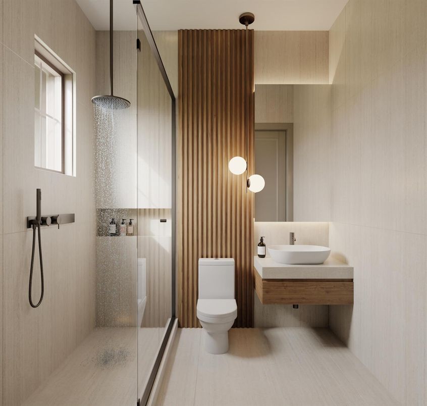 Bathroom, Glass Shower, Interior