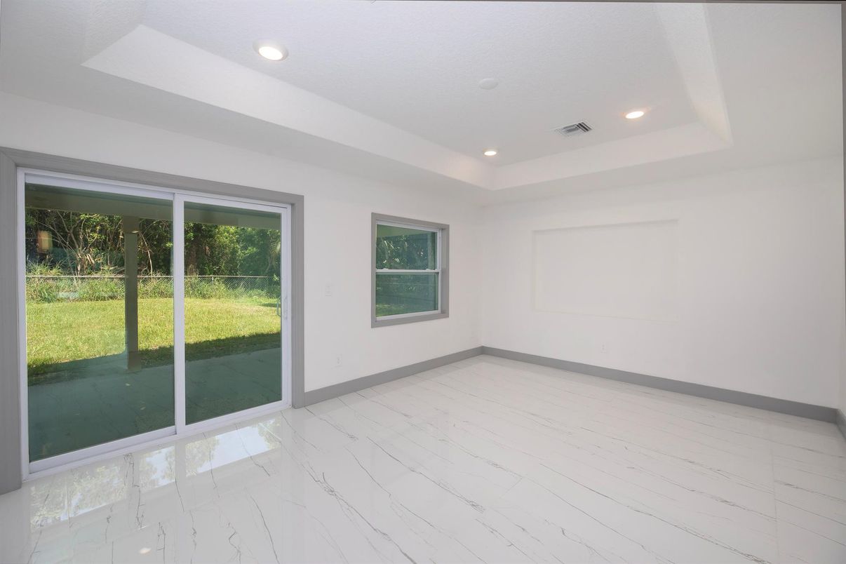 Empty room, Interior, Marble, Recessed Lighting