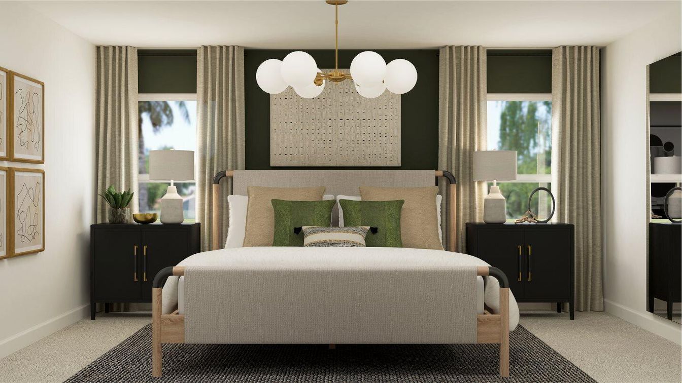 Bedroom, Interior, Pendant Lights