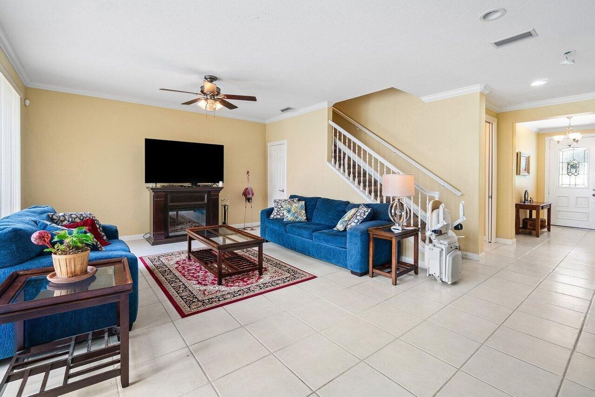 Fireplace, Interior, Living room, Recessed Lighting