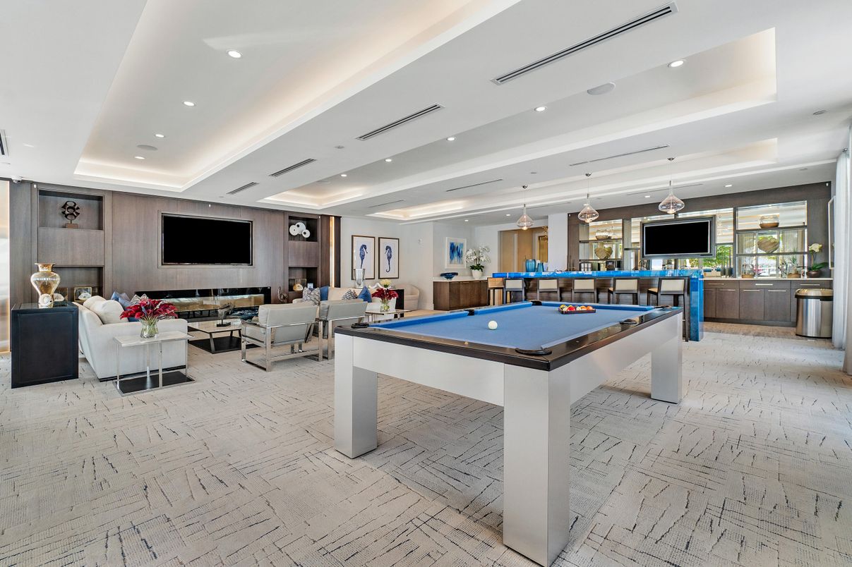 Billiard Table, Dining room, Game Room, Interior, Living room, Pendant Lights, Recessed Lighting
