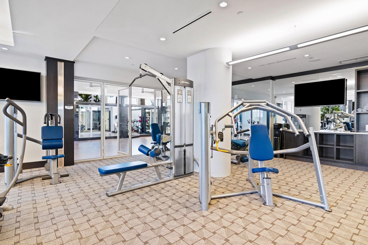 Fitness Equipment, Gym, Interior, Recessed Lighting