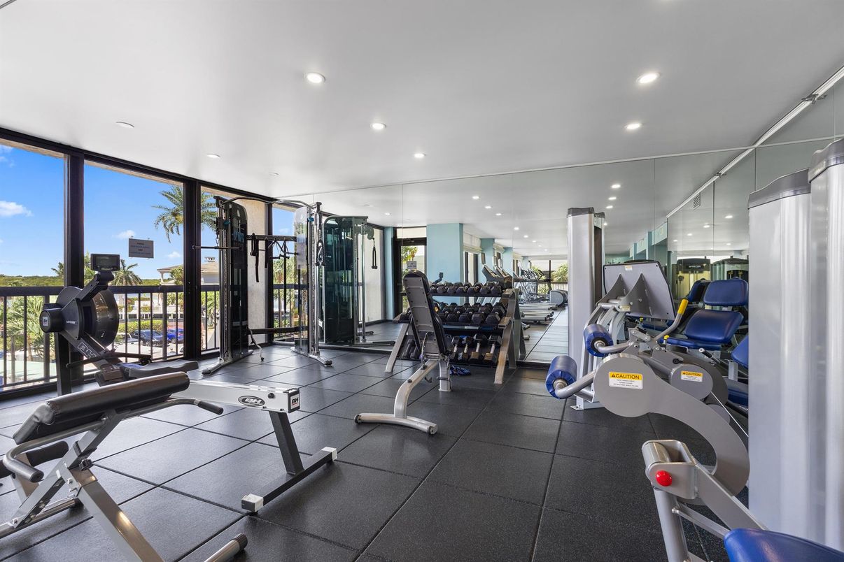 Fitness Equipment, Gym, Interior, Recessed Lighting