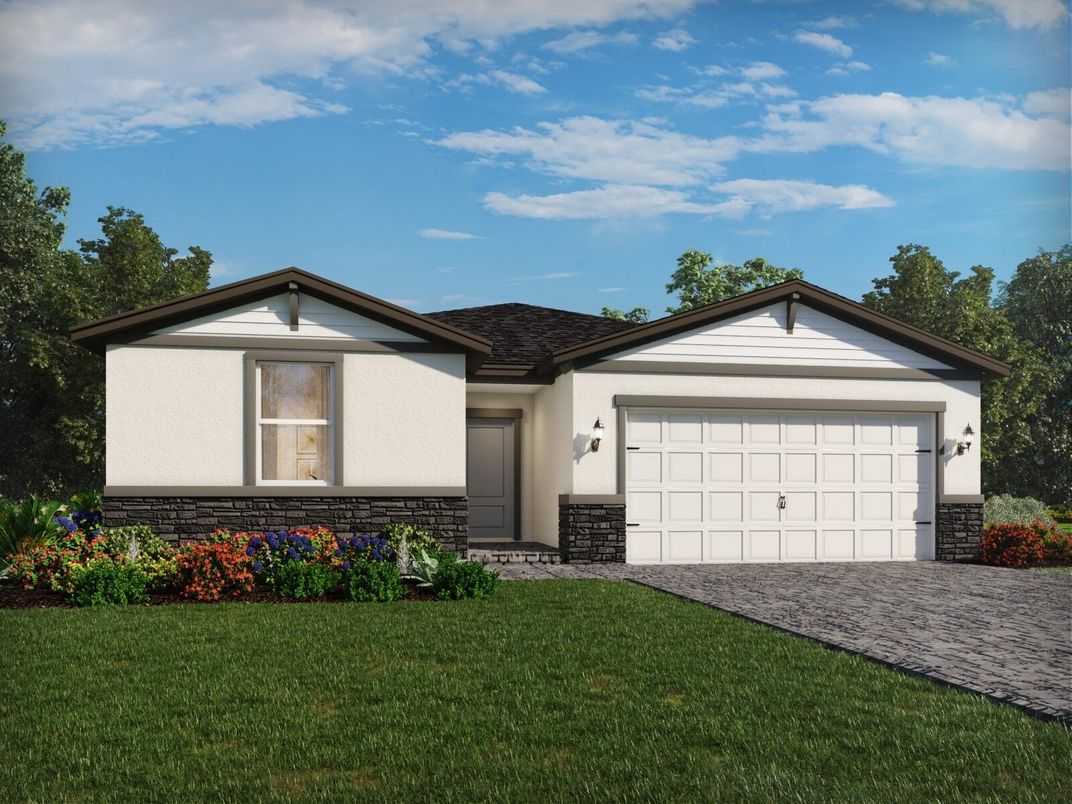 Attached, Exterior, Facade, Ranch
