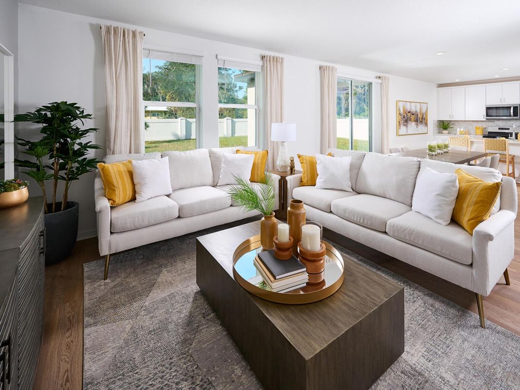 Dining room, Interior, Kitchen, Living room, Recessed Lighting, Stainless Steel Appliances, Wood Texture Flooring