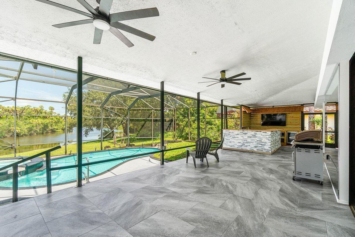 Glass Ceilings, Interior, Pool, Stone Walls, Sun Room, Water