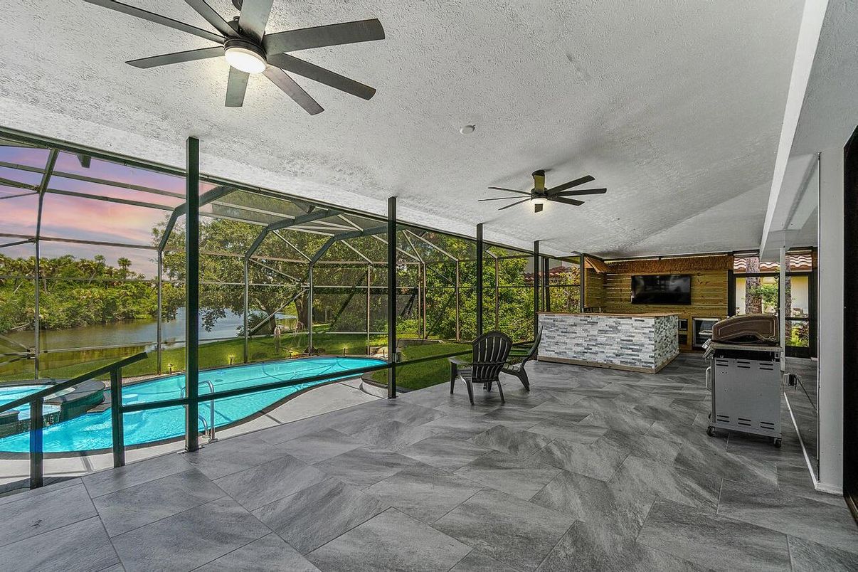 Glass Ceilings, Interior, Pool, Stone Walls, Sun Room, Water