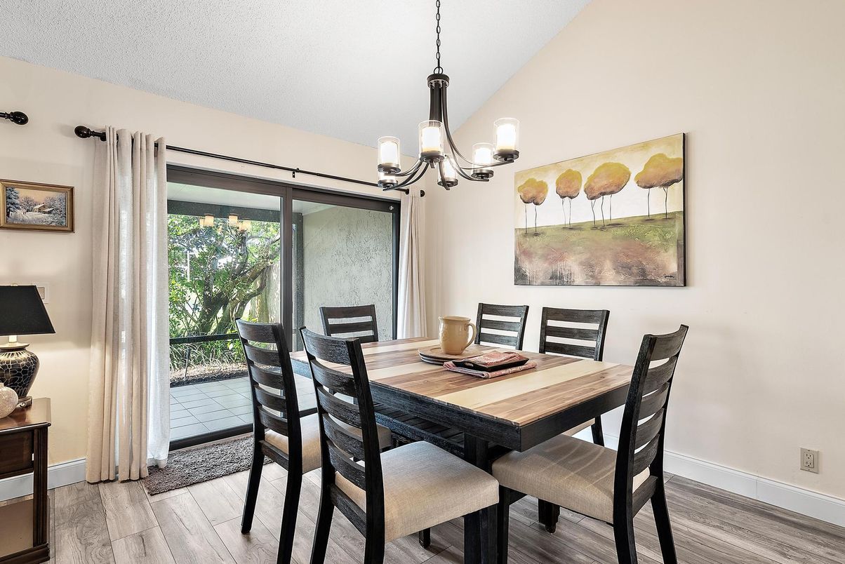 Chandelier, Dining room, Interior, Pendant Lights, Wood Texture Flooring