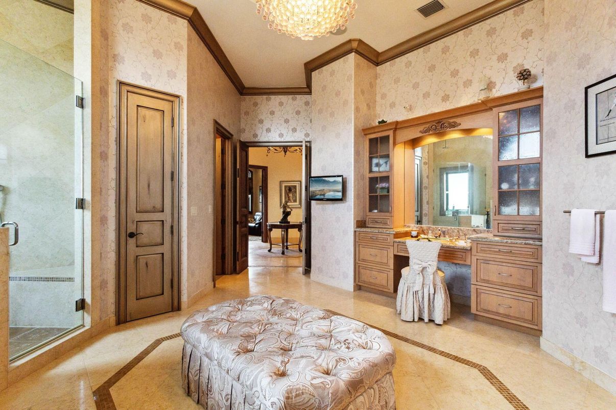 Bathroom, Chandelier, Interior