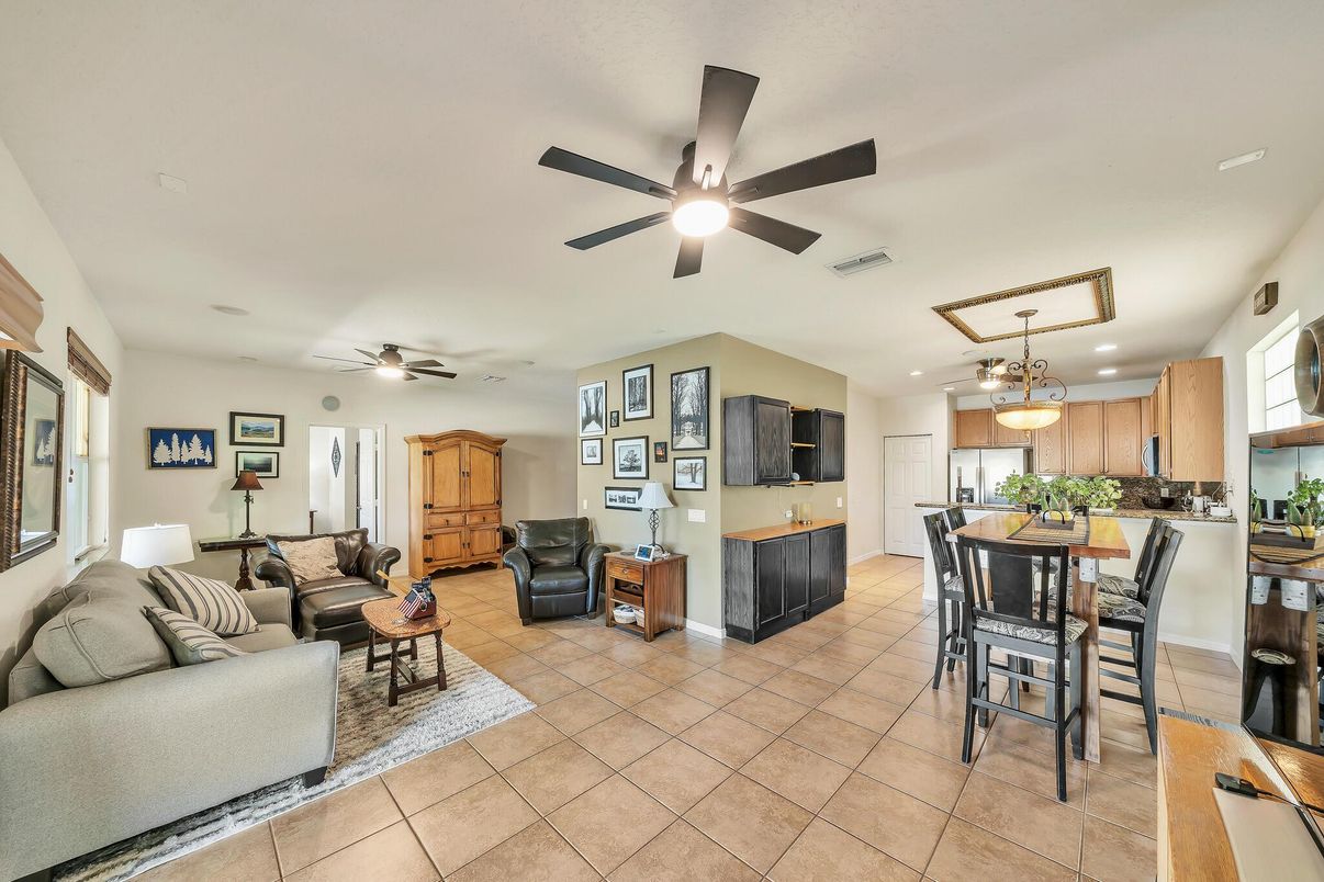 Dining room, Interior, Kitchen, Living room, Recessed Lighting