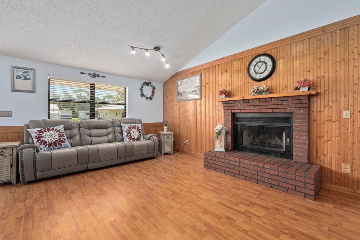 Fireplace, Interior, Living room, Wood Texture Flooring, Wooden Walls