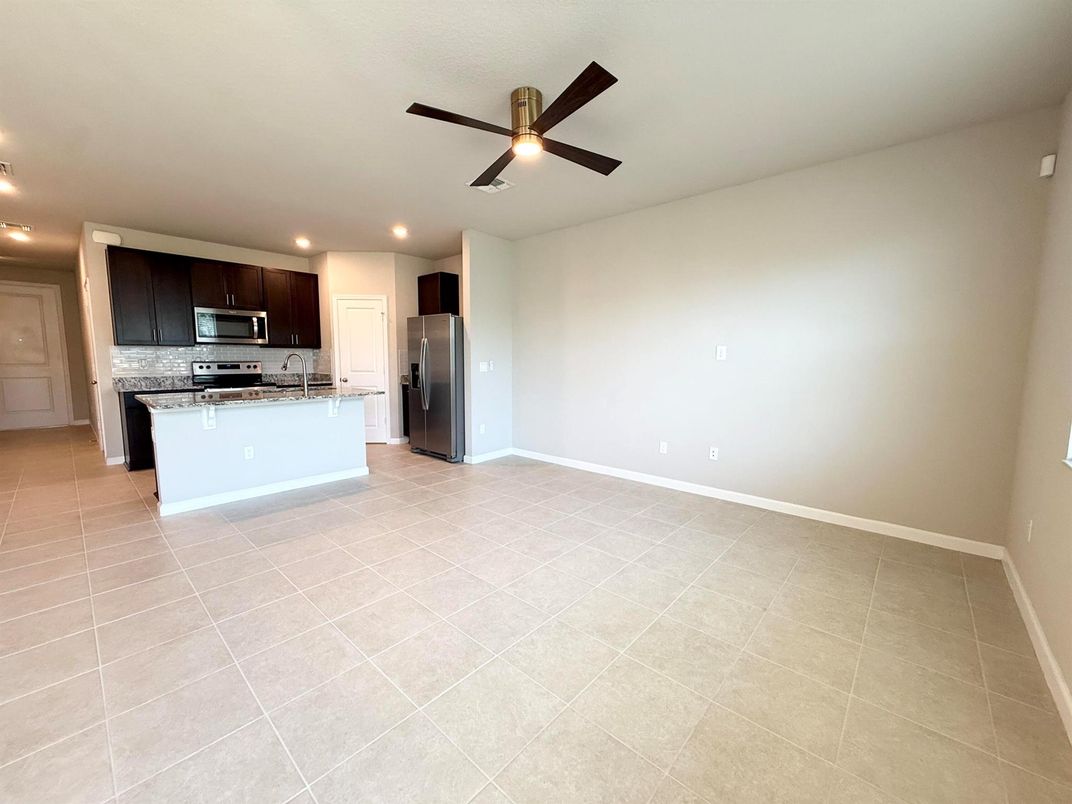 Empty room, Interior, Kitchen, Recessed Lighting, Stainless Steel Appliances