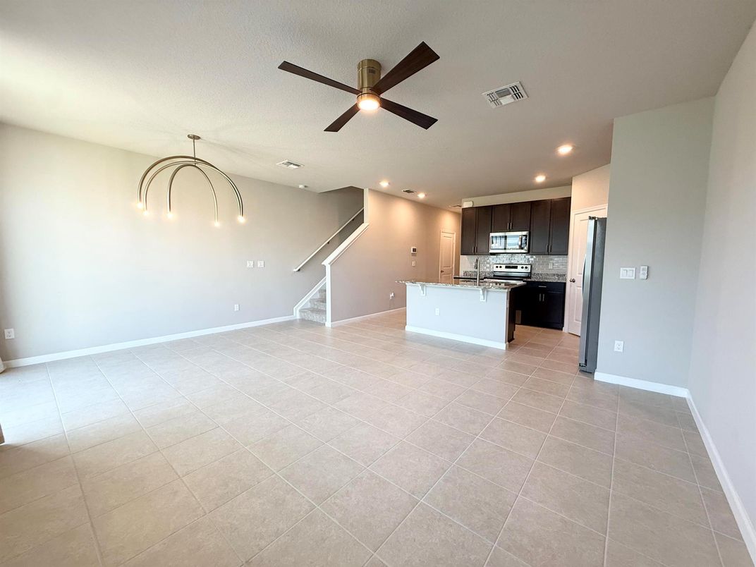 Empty room, Interior, Kitchen, Recessed Lighting