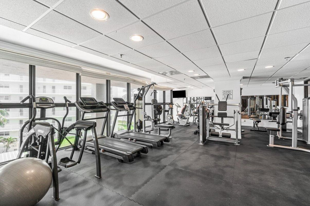 Fitness Equipment, Gym, Interior, Recessed Lighting