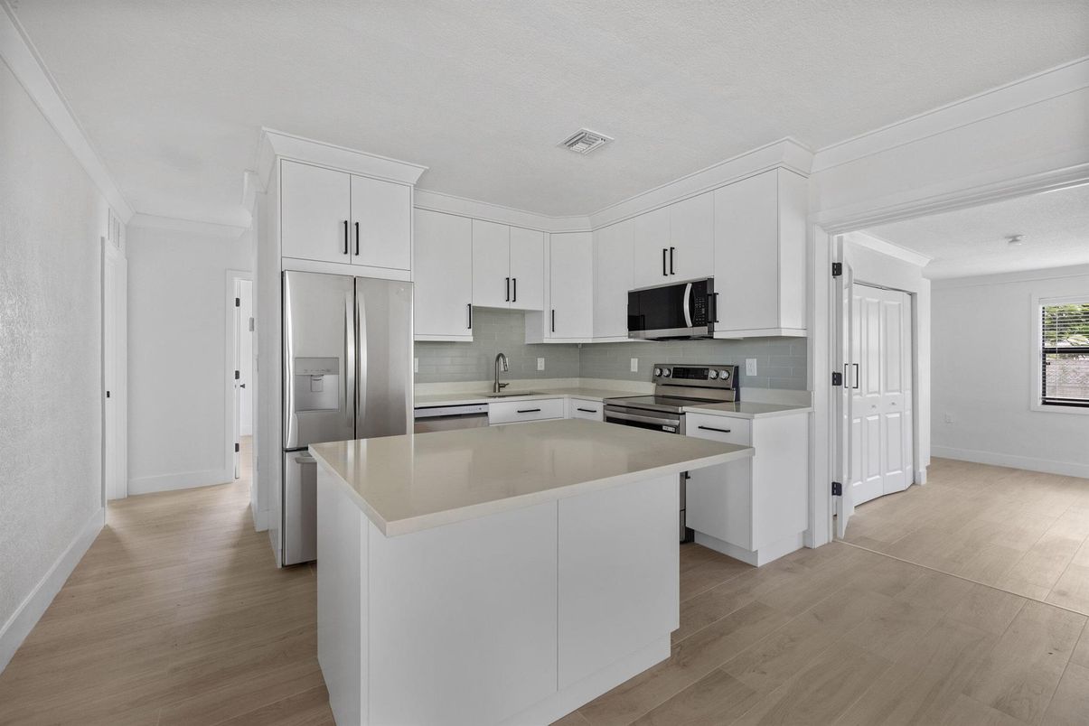 Interior, Kitchen, Stainless Steel Appliances, Wood Texture Flooring