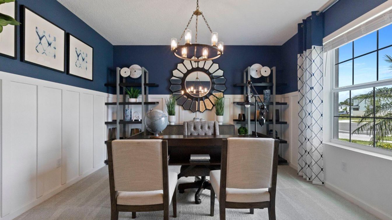 Chandelier, Dining room, Fireplace, Interior
