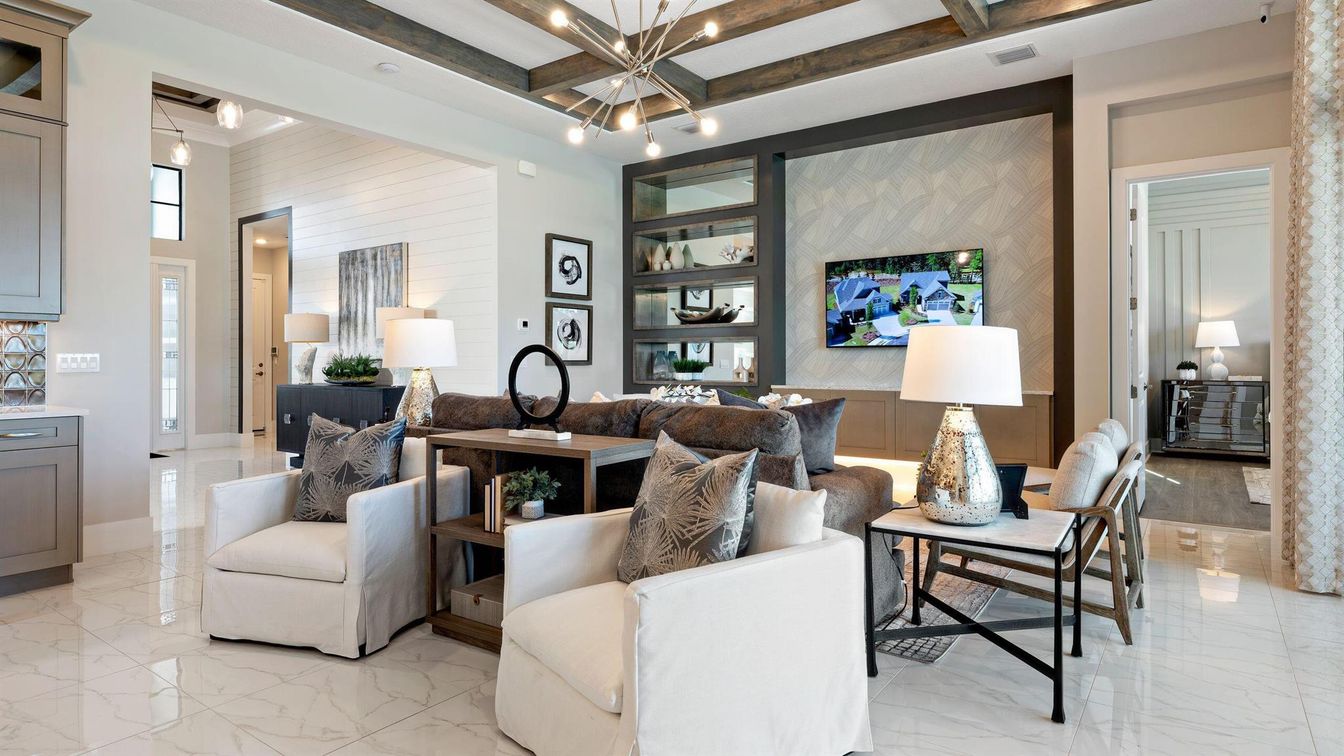Interior, Living room, Marble, Pendant Lights, Recessed Lighting
