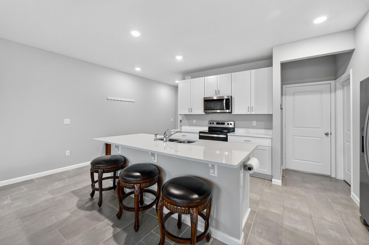 Interior, Kitchen, Recessed Lighting, Wood Texture Flooring