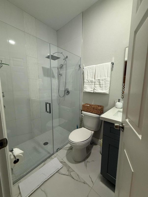 Bathroom, Glass Shower, Interior, Marble