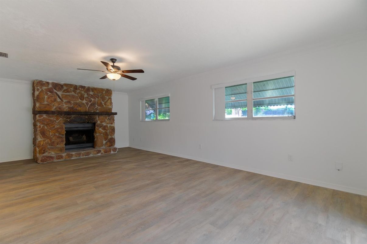 Empty room, Fireplace, Interior, Wood Texture Flooring