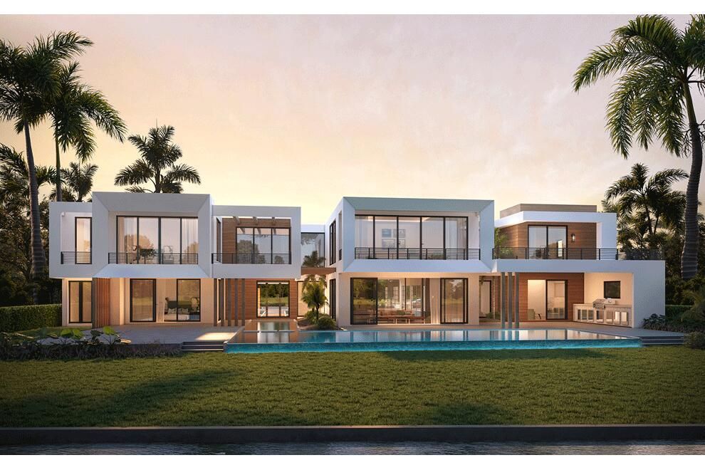 Backyard, Exterior, Facade, Pool, Modern