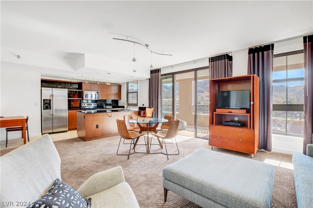 Dining room, Interior, Kitchen, Living room, Pendant Lights, Stainless Steel Appliances