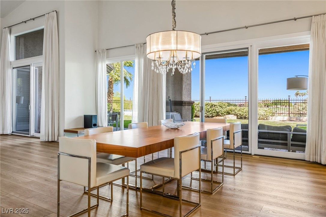 Chandelier, Dining room, Interior, Wood Texture Flooring
