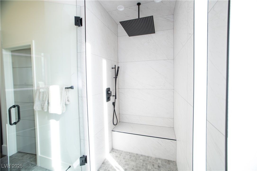 Bathroom, Glass Shower, Interior, Marble Walls