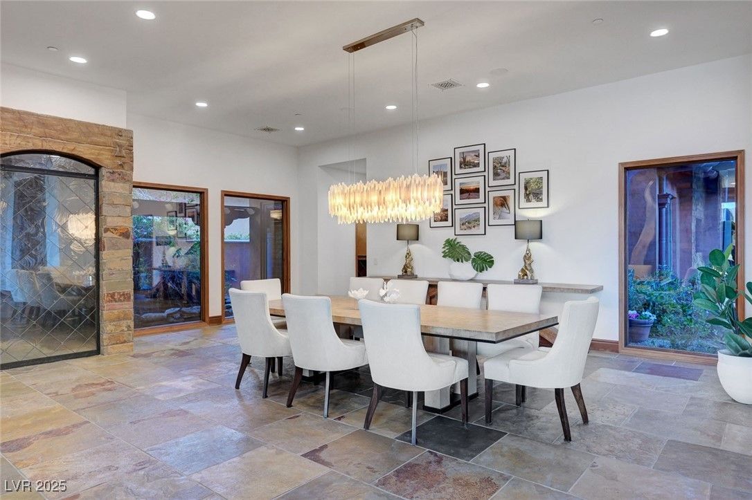Chandelier, Dining room, Interior, Recessed Lighting