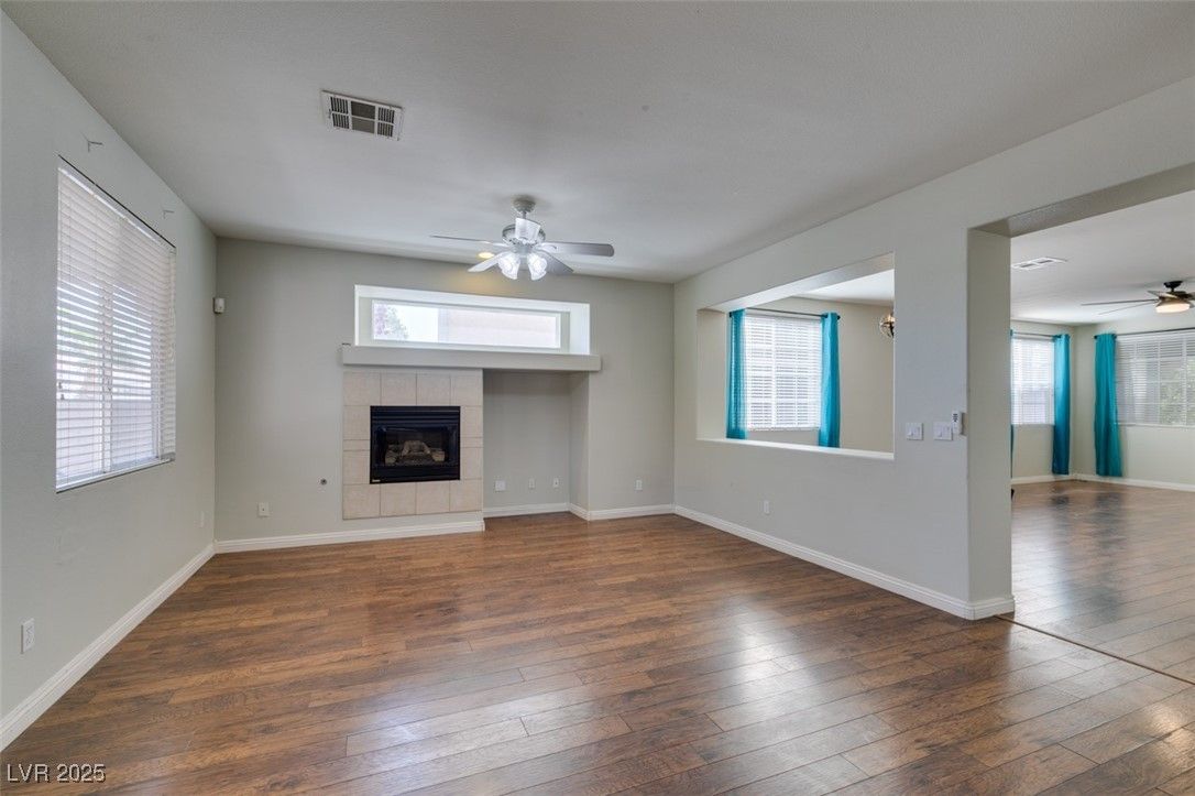 Empty room, Fireplace, Interior, Wood Texture Flooring
