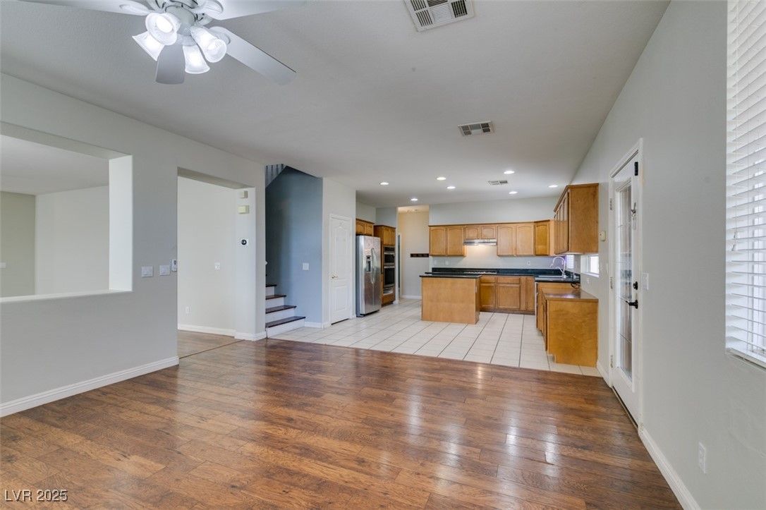Interior, Kitchen, Recessed Lighting, Wood Texture Flooring