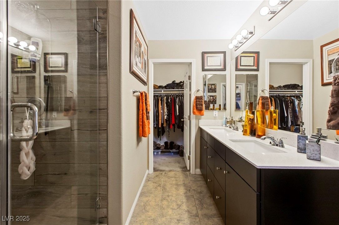 Bathroom, Dual Sink Vanities, Glass Shower, Interior, Walk-in Closets