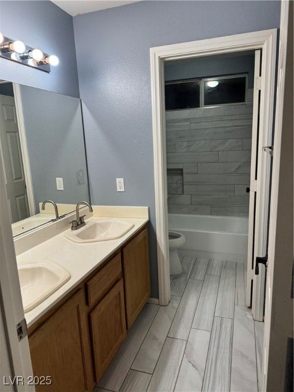 Bathroom, Dual Sink Vanities, Interior, Wood Texture Flooring