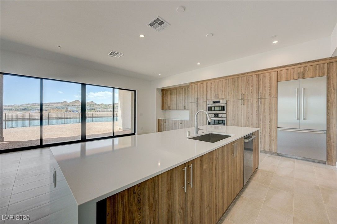 Interior, Kitchen, Recessed Lighting, Stainless Steel Appliances, Water
