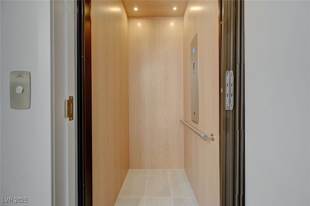 Elevator, Interior, Recessed Lighting, Wooden Ceilings, Wooden Walls
