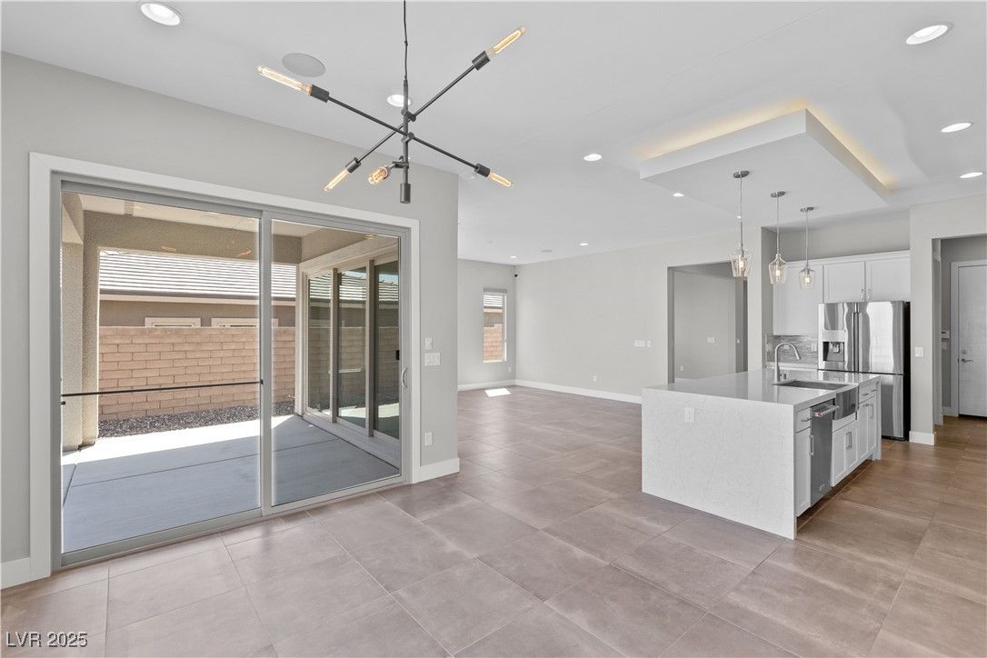 Interior, Kitchen, Pendant Lights, Recessed Lighting, Stainless Steel Appliances