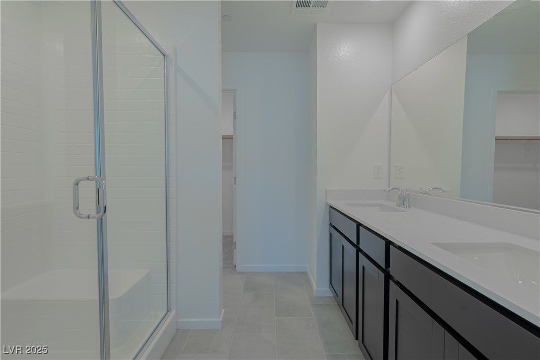 Bathroom, Dual Sink Vanities, Glass Shower, Interior