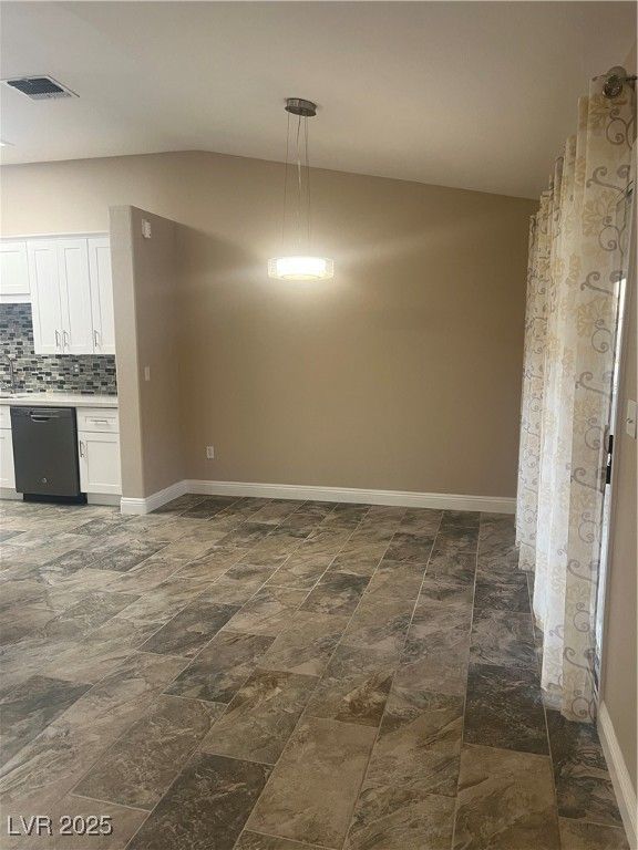 Empty room, Interior, Kitchen, Pendant Lights