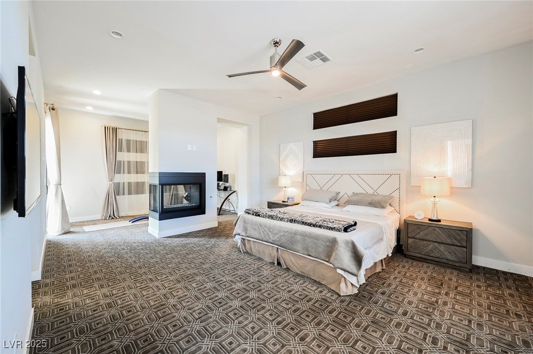 Bedroom, Fireplace, Interior, Recessed Lighting