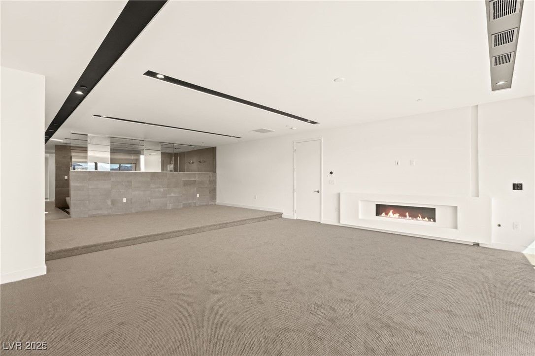 Empty room, Fireplace, Interior, Recessed Lighting